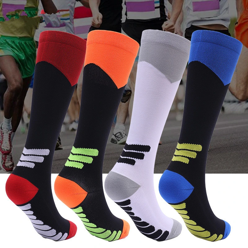 Men′ S and Women′ S Long-Tube Pressure Socks Outdoor Cycling Running Socks Thickened Marathon Compression Socks