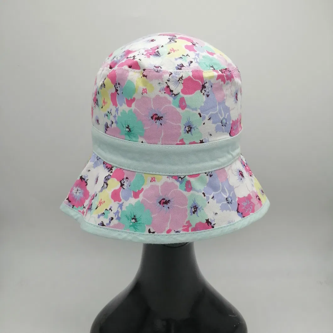 2023 Special Design Reversible Cute Colorful Printing Summer Toddler Fisherman Sun Hat Polyester Cotton Baby Children Kids Bucket Hat