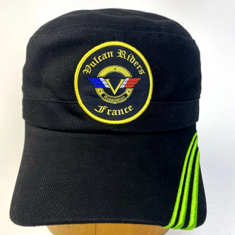 Custom Black Wholesales Army style Cap Hat with Woven Applique Patch